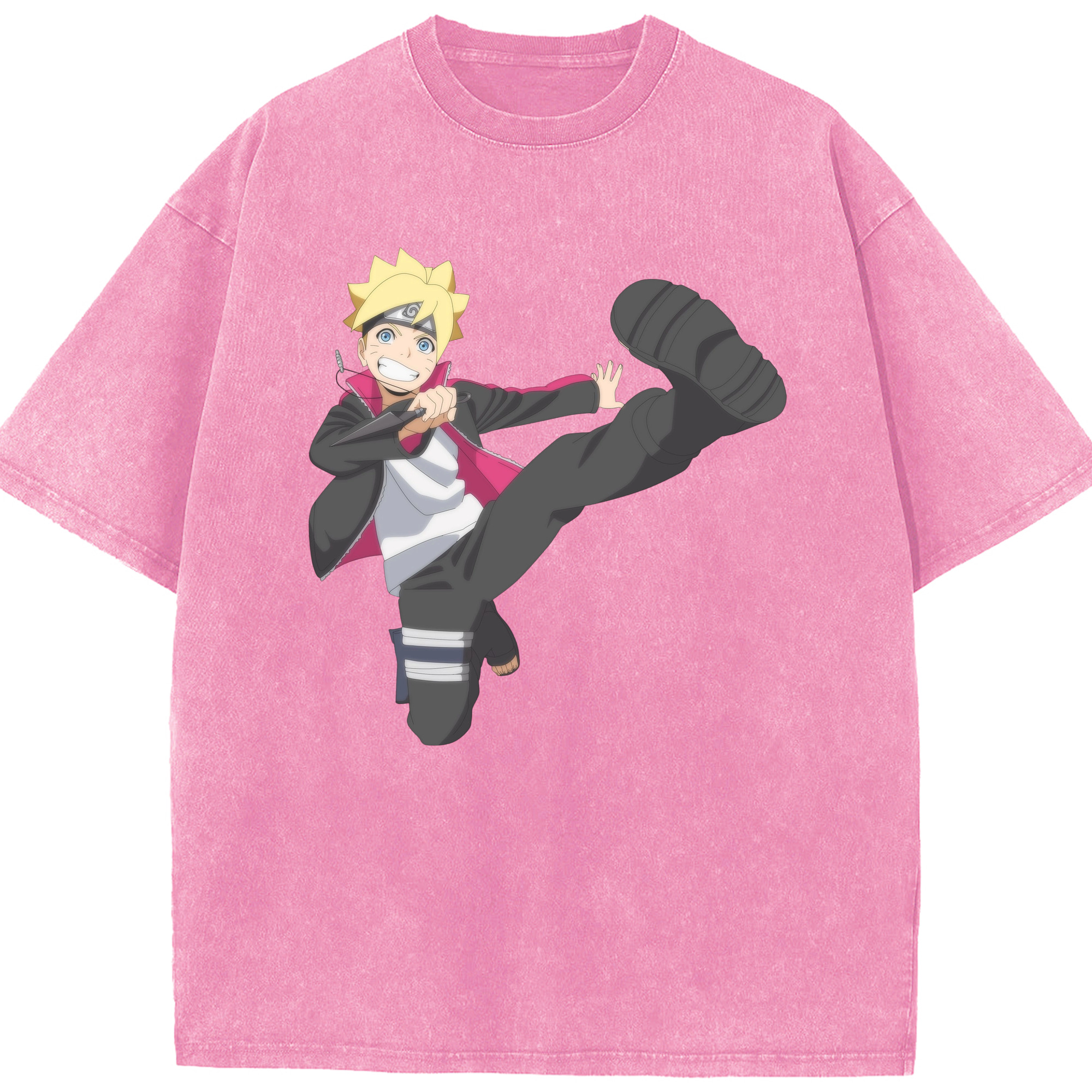 （画像用） NARUTO -ナルト- うずまき ボルト Uzumaki Boruto 綿100% ヴィンテージ風 半袖Tシャツ（フロントプリント）